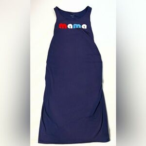 Isabel Maternity Womens Dress Size L Mama Tank Sleeveless Navy Blue Ruched